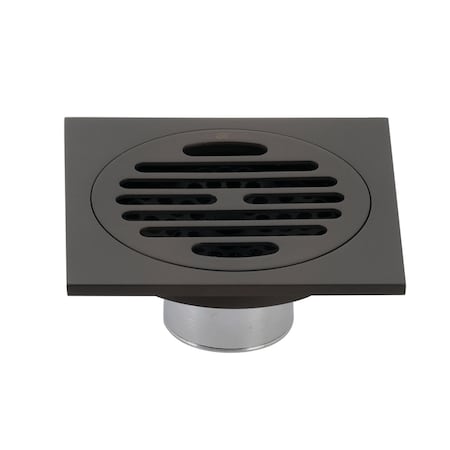 Kingston Brass BSF4262ORB Watercourse Symmetric 4" Square Grid Shower Drain, Bronze BSF4262ORB
